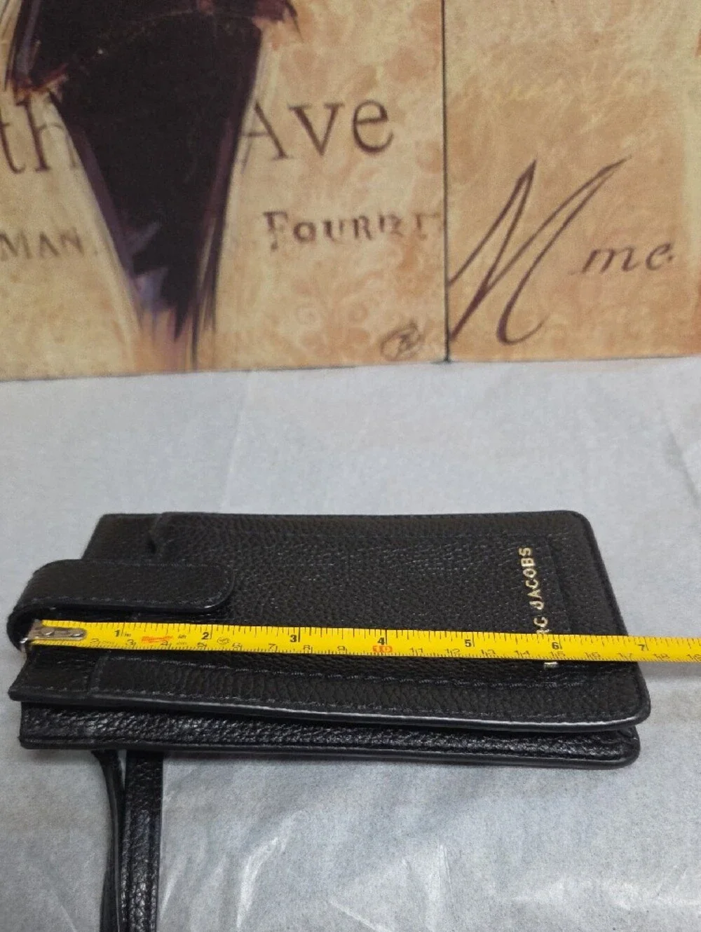 Marc Jacobs Black Pebbled Leather Crossbody Phone Card Case